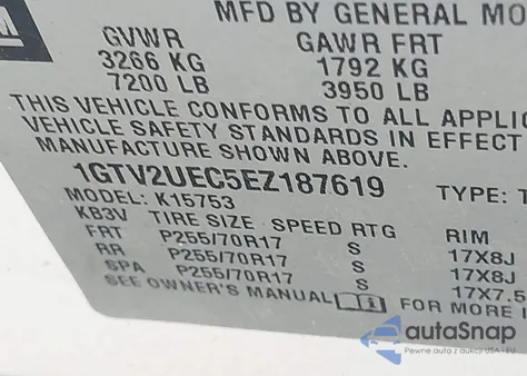 2014 GMC Sierra 1500 Sle из США, поврежденный, VIN 1GTV2UEC5EZ187619